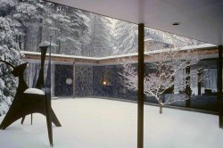 mid century modern winter houses snow icons