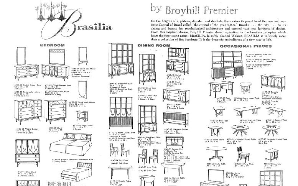 broyhill brasilia oscar niemeyer american mid century modern