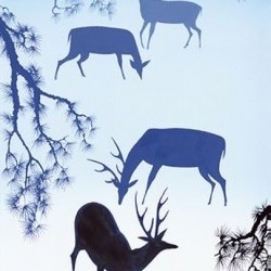 mid century modern christmas illustration Eyvind Earle winter