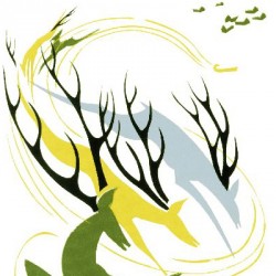 mid century modern christmas illustration Eyvind Earle winter