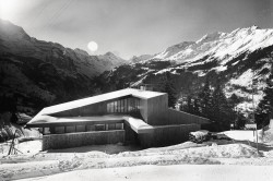 mid century modern winter houses snow icons