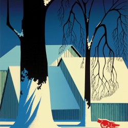 mid century modern christmas illustration Eyvind Earle winter