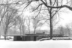 mid century modern winter houses snow icons