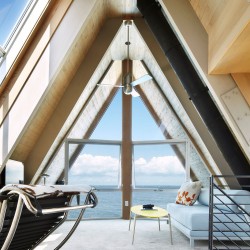 fire idland mid century modern house a-frame beach