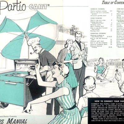general electric partio cart mid century modern usa