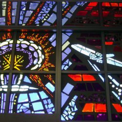 stained glass mid century modern Resurrection Cemetery Mausoleum illinois new formalism