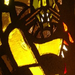 stained glass mid century modern Resurrection Cemetery Mausoleum illinois new formalism