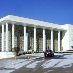 stained glass mid century modern Resurrection Cemetery Mausoleum illinois new formalism